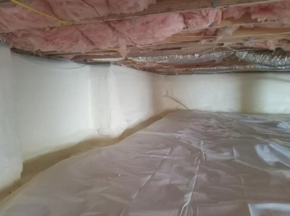 Crawl space encapsulation with closed-cell spray foam for Attic Insulation in New Brunswick